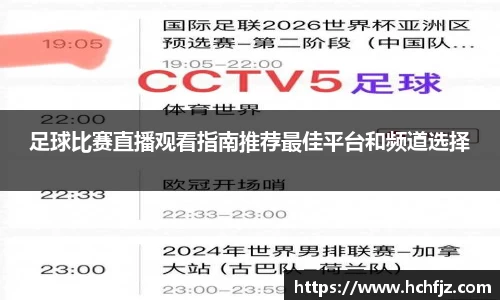 足球比赛直播观看指南推荐最佳平台和频道选择